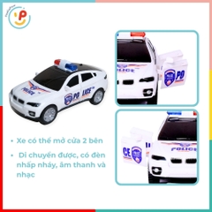 Xe cảnh sát chạy pin mở 4 cửa có đèn LED còi báo 2017C PeeKaPaw Toys