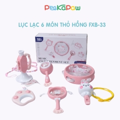 Lục lạc 6 món Thỏ Hồng cho bé 18 tháng FXB-33 PeeKaPaw Toys