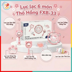Lục lạc 6 món Thỏ Hồng cho bé 18 tháng FXB-33 PeeKaPaw Toys