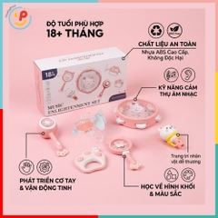 Lục lạc 6 món Thỏ Hồng cho bé 18 tháng FXB-33 PeeKaPaw Toys