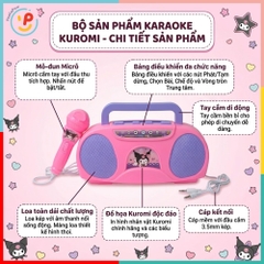 Đồ Chơi Loa Bluetooth Kèm Micro Kuromi Hình Máy Cassette 5518A PeeKaPaw Toys
