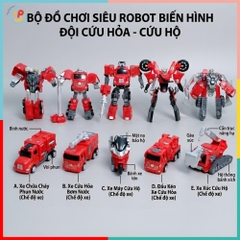 Đồ Chơi Lắp Ráp Robot Biến Hình 5 Mẫu Xe 788-91 PeeKaPaw Toys