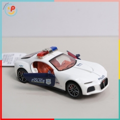 Xe cảnh sát đồ chơi chạy đà trớn chất liệu hợp kim mở cửa có đèn còi 708-8 PeeKaPaw Toys