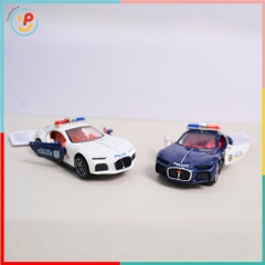 Xe cảnh sát đồ chơi chạy đà trớn chất liệu hợp kim mở cửa có đèn còi 708-8 PeeKaPaw Toys