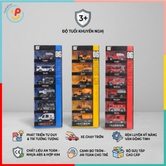 Hộp 6 xe cảnh sát xe cứu hỏa xe công trình 6671 PeeKaPaw Toys