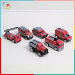 Hộp 6 xe cảnh sát xe cứu hỏa xe công trình 6671 PeeKaPaw Toys