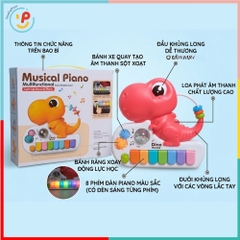 Đàn Piano Khủng Long Có Đèn 8891B Đồ Chơi Âm Nhạc Cho Bé PeeKaPaw Toys