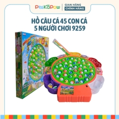 Hồ câu cá 45 con cá 5 người chơi tự xoay có nhạc 9259 PeeKaPaw Toys