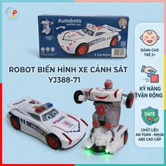 Xe cảnh sát chạy pin biến hình robot có đèn nhạc YJ388-71 PeeKaPaw Toys