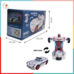 Xe cảnh sát chạy pin biến hình robot có đèn nhạc YJ388-71 PeeKaPaw Toys
