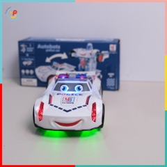 Xe cảnh sát chạy pin biến hình robot có đèn nhạc YJ388-71 PeeKaPaw Toys