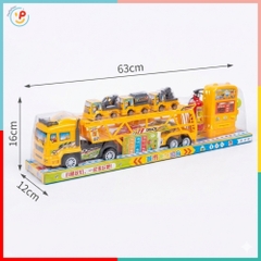 Xe Tải Chở Xe Cứu Hỏa Xe Công Trình Có Trạm Xăng 50588 PeeKaPaw Toys