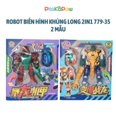 Robot Biến Hình Khủng Long 2in1 779-35 Lắp Ráp Robot Cho Bé PeeKaPaw Toys