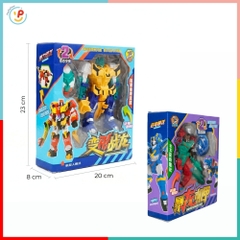 Robot Biến Hình Khủng Long 2in1 779-35 Lắp Ráp Robot Cho Bé PeeKaPaw Toys