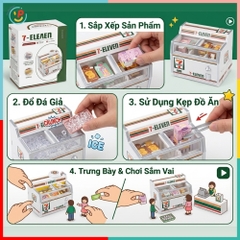 Tủ Đông Mini Đồ Chơi Mô Hình Có Đèn Hello Kitty 7 Eleven Cho Bé 2030-275A PeeKaPaw Toys