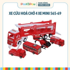 Xe Tải Chở Đội Cứu Hộ Mini Xe Cứu Hoả Máy Bay Xe Buýt 565-69 PeeKaPaw Toys