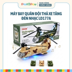 Máy Bay Trực Thăng Quân Đội Thả Xe Tăng Có Đèn Nhạc LD177A PeeKaPaw Toys