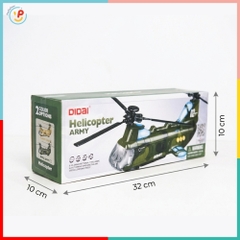 Máy Bay Trực Thăng Quân Đội Thả Xe Tăng Có Đèn Nhạc LD177A PeeKaPaw Toys