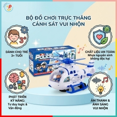 Máy Bay Trực Thăng Cảnh Sát Đồ Chơi Có Đèn Nhạc 777-82 PeeKaPaw Toys