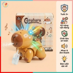 Đồ Chơi Capybara Chuột Lang Phun Nước Có Nhạc Đèn LED QF338-7C PeeKaPaw Toys