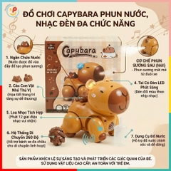 Đồ Chơi Capybara Chuột Lang Phun Nước Có Nhạc Đèn LED QF338-7C PeeKaPaw Toys