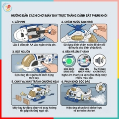 Máy Bay Trực Thăng Cảnh Sát Phun Khói 8842 Có Đèn Nhạc PeeKaPaw Toys