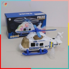 Máy Bay Trực Thăng Cảnh Sát Phun Khói 8842 Có Đèn Nhạc PeeKaPaw Toys