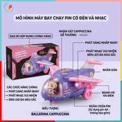 Máy Bay Ballerina Cappuccina 8866 Có Đèn Nhạc Chạy Pin PeeKaPaw Toys