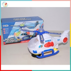 Máy Bay Trực Thăng Cảnh Sát Đồ Chơi 8641 Có Đèn Nhạc Xoay Cánh PeeKaPaw Toys