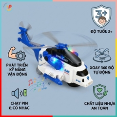 Máy Bay Trực Thăng Xoay 360 Độ Có Đèn Nhạc 332-4 PeeKaPaw Toys