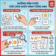 Đồ Chơi Ghép Hình Học Số Và Tiếng Anh Match Game 45 Chi Tiết Cho Bé PeeKaPaw Toys