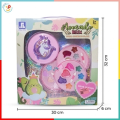 Bộ đồ chơi trang điểm cho bé hộp phấn kỳ lân 3 tầng có gương son môi PeeKaPaw Toys