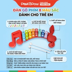 Đàn Gõ 8 Phím Hình Nốt Nhạc Đỏ Đồ Chơi Âm Nhạc Cho Bé 978-4 PeeKaPaw Toys