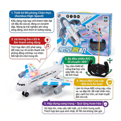 Máy Bay Airbus Điều Khiển Từ Xa Có Đèn Led Âm Thanh YD32 PeeKaPaw Toys