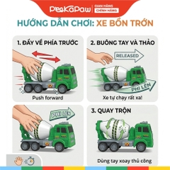 Xe Bồn Trộn Bê Tông Đồ Chơi Xe Mô Hình Chạy Trớn HY326-56 PeeKaPaw Toys