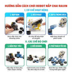 Đồ Chơi Lắp Ráp Robot Phóng Nắp Chai Fujin Raijin PeeKaPaw Toys