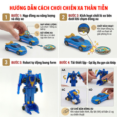 Đồ chơi Lắp Ráp Xe Biến Hình Robot 2in1 Chiến Xa Thần Tiễn Unite 2 Blast PeeKaPaw Toys