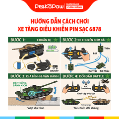 Xe Tăng Điều Khiển Pin Sạc 6878 Tank Force Cho Bé PeeKaPaw Toys