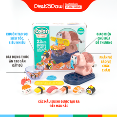 Đồ chơi nặn đất sét máy làm suhsi chú Rùa con 168-16 PeeKaPaw Toys