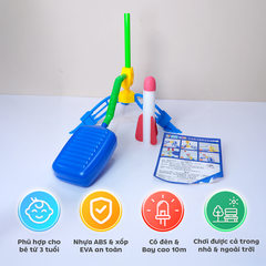 Phi hành gia phóng tên lửa đạp chân bay cao có đèn cho bé 3 tuổi PeeKaPaw Toys
