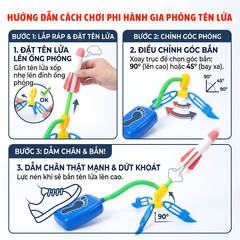 Phi hành gia phóng tên lửa đạp chân bay cao có đèn cho bé 3 tuổi PeeKaPaw Toys