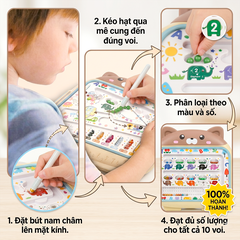 Bảng Gấu Vẽ Nam Châm 666-7B Đồ Chơi Bận Rộn PeeKaPaw Toys