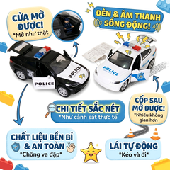 Xe cảnh sát hợp kim chạy trớn NX200 có đèn âm thanh PeeKaPaw Toys
