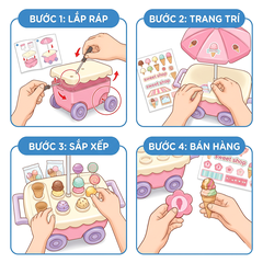 Xe đẩy bán kem 2 tầng có nhạc 30 chi tiết 668-90 Sweet Cart PeeKaPaw Toys