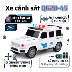 Xe Cảnh Sát Có Đèn Âm Thanh Còi Chạy Pin Q628-45 PeeKaPaw Toys