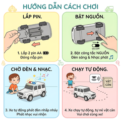 Xe Cảnh Sát Có Đèn Âm Thanh Còi Chạy Pin Q628-45 PeeKaPaw Toys