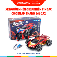 Xe điều khiển pin sạc người nhện bánh xe Omni có đèn âm thanh 666-172