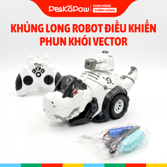 Robot Khủng Long Điều Khiển Phun Khói Xoay 360 độ Pin Sạc PeeKaPaw Toys