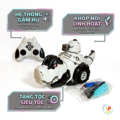 Robot Khủng Long Điều Khiển Phun Khói Xoay 360 độ Pin Sạc PeeKaPaw Toys