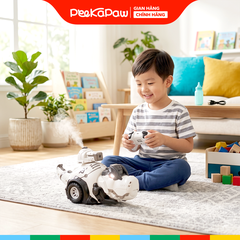 Robot Khủng Long Điều Khiển Phun Khói Xoay 360 độ Pin Sạc PeeKaPaw Toys